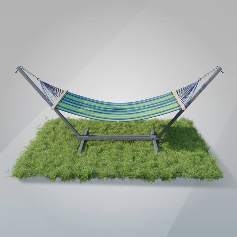 Стійка для гамака + Двомісний гамак з планкою RIO XXL зелений