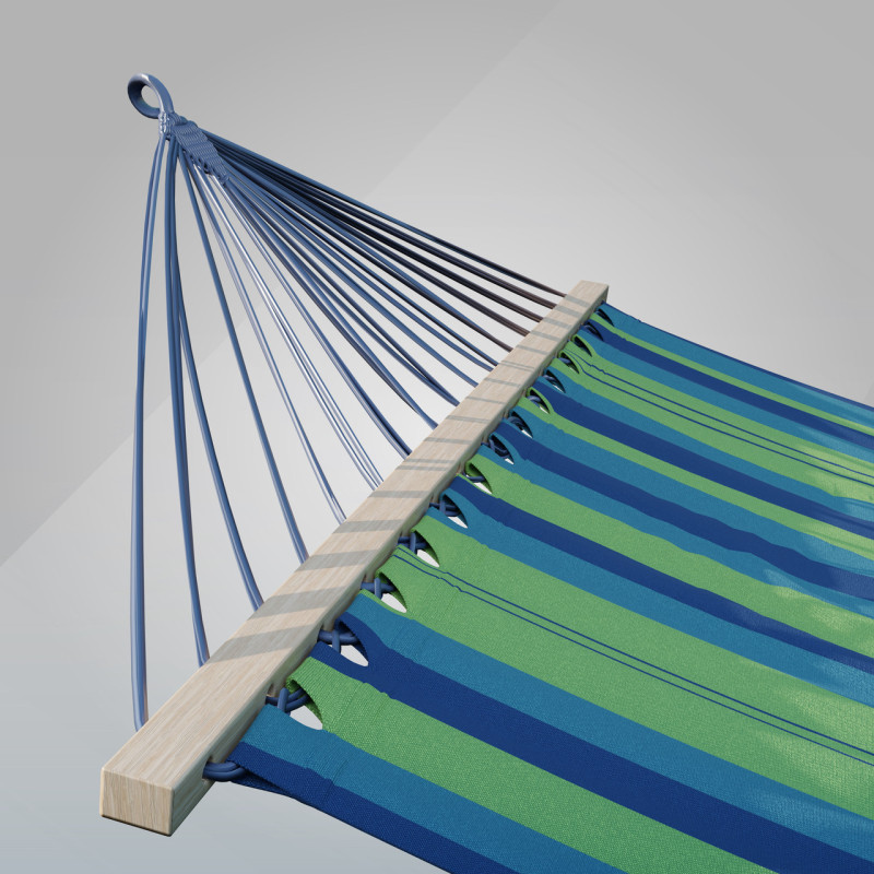 Стійка для гамака + Двомісний гамак з планкою RIO XXL зелений