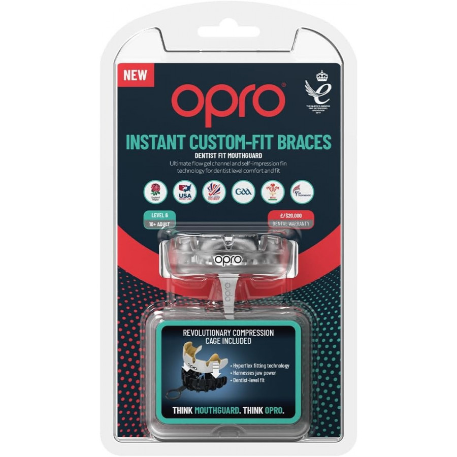 Капа OPRO Instant Single Colour Braces доросла (вік 11+) Clear (art.102522007)