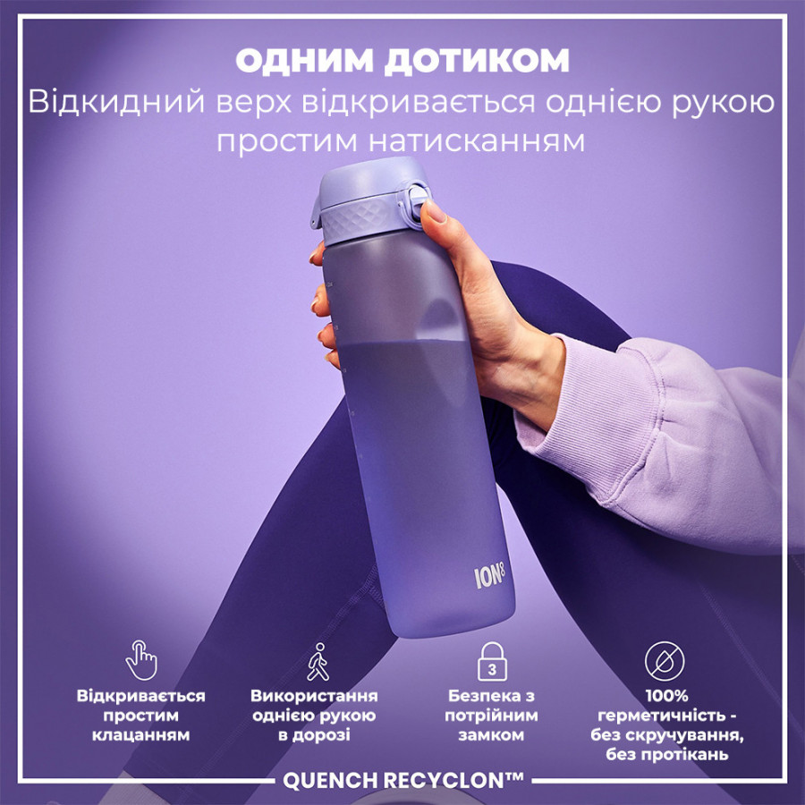 Пляшка для води ION8 1000 мл. (ЕКО пляшка) BPA Free, Light Purple