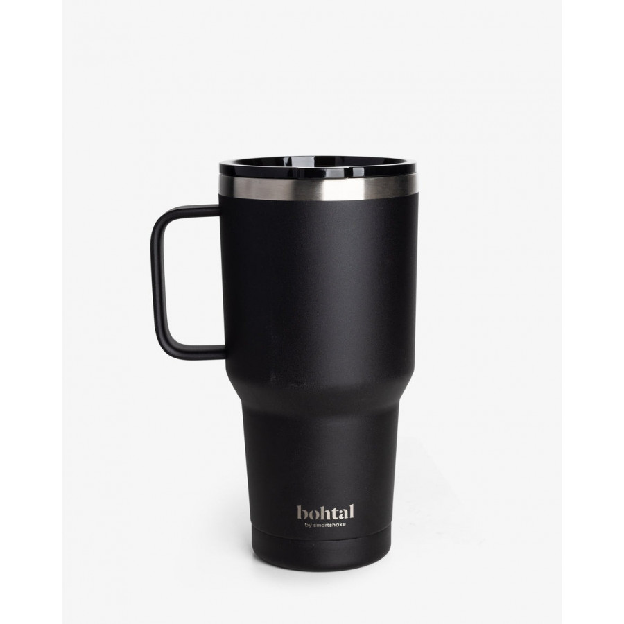 Термостакан (ізольована чашка) Bohtal з ручкою з нержавіючої сталі Tumbler Black 900 ml