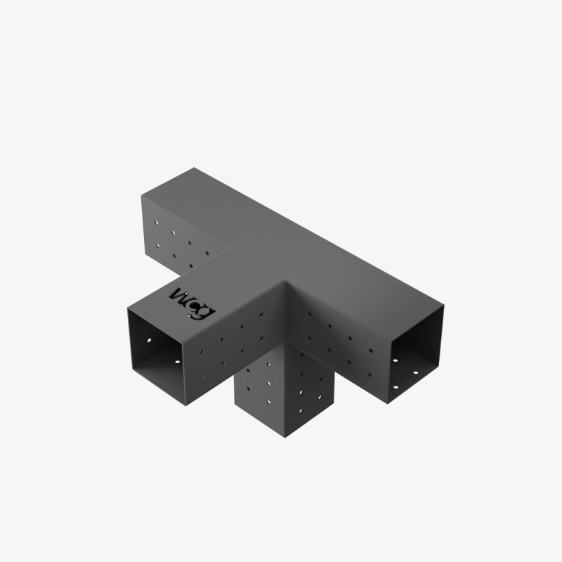 Кронштейн для соединения 4 брусьев 100×100 мм | Соединение с 4 сторон (модуль 90°)