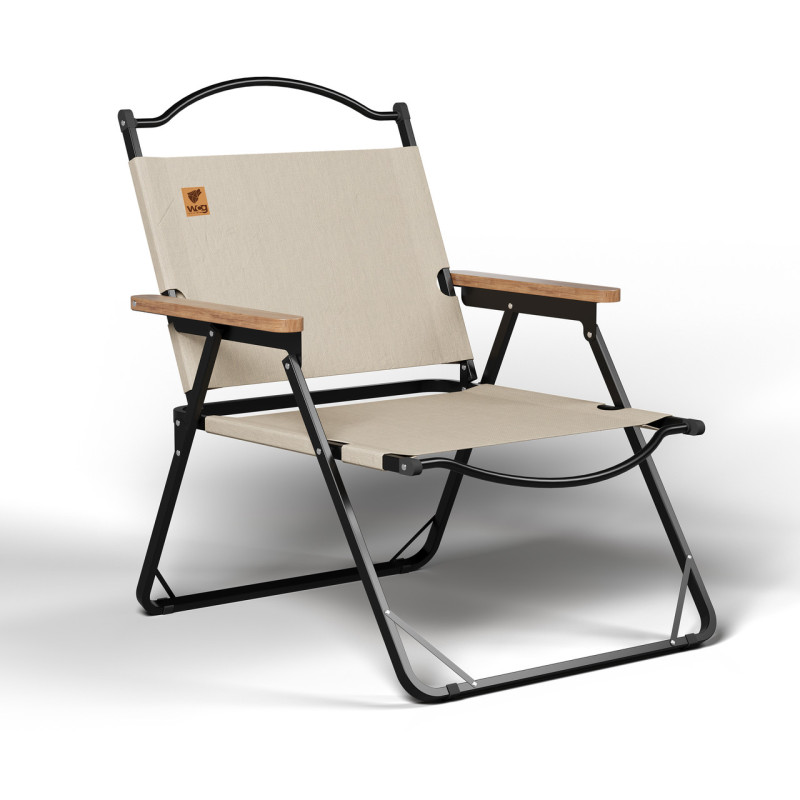 Стул раскладной со спинкой для кемпинга WCG Chill Бежевый