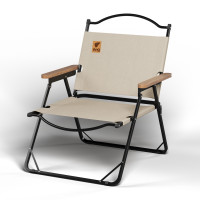 Стілець розкладний зі спинкою для кемпінгу WCG Chill Бежевий