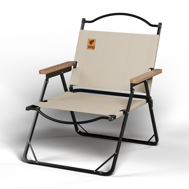 Стул раскладной со спинкой для кемпинга WCG Chill Бежевый