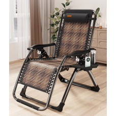 Раскладное кресло из ротанга шезлонг садовый Zero Gravity WCG S-9