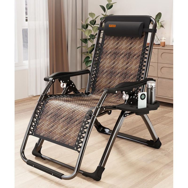 Раскладное кресло из ротанга шезлонг садовый Zero Gravity WCG S-9