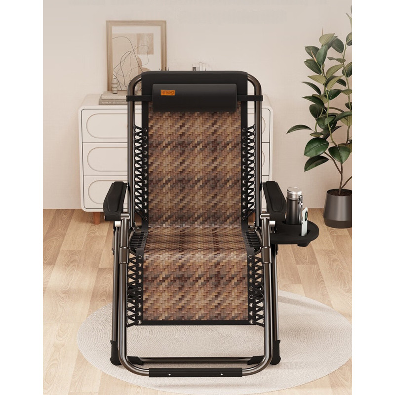 Раскладное кресло из ротанга шезлонг садовый Zero Gravity WCG S-9