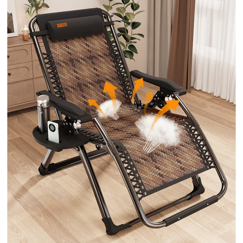 Раскладное кресло из ротанга шезлонг садовый Zero Gravity WCG S-9