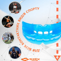 Капа Shock Doctor Double Braces під брекети, верхні та нижні зуби, доросла (вік 12+) Blue (art. 4300-BLU-AD) Капа Shock Doctor Double Braces під брекети, верхні та нижні зуби, доросла (вік 12+) Blue (art. 4300-BLU-AD)