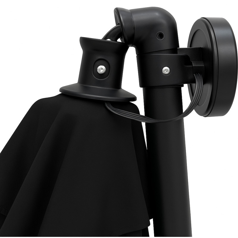 Зонт садовый с LED подсветкой 3,5м черный + чехол WCG