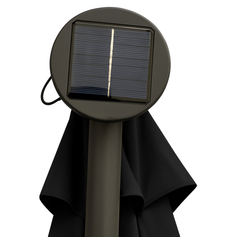 Зонт садовый с LED подсветкой 3,5м черный + чехол WCG