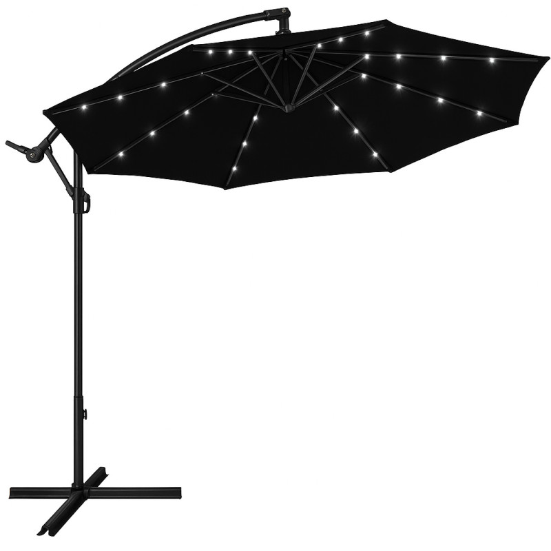 Зонт садовый с LED подсветкой 3,5м черный + чехол WCG