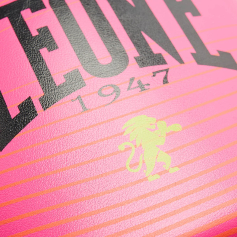 Боксерские перчатки Leone GN313 WAVES Fuxia (капа в комплекте), 10 унций, 100% PU, Розовый