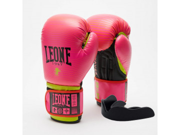 Боксерські рукавиці Leone GN313 WAVES Fuxia 10 унцій (капу в комплекті)