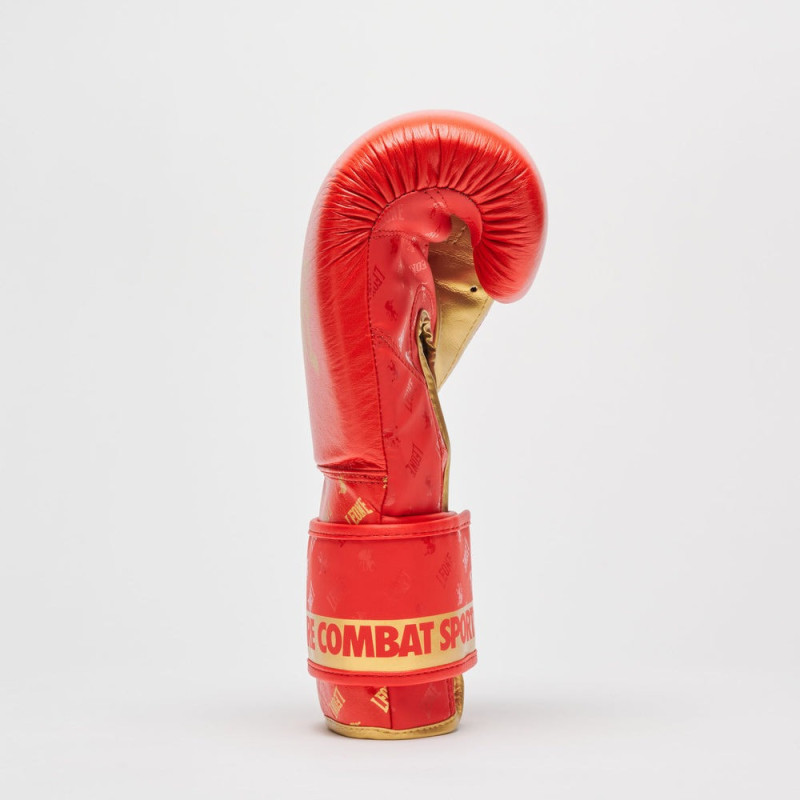 Боксерские перчатки Leone GN220 DNA Red (бинты 4 м. в комплекте), 10 унций, Натуральная кожа буйвола, Полиуретан, Красный