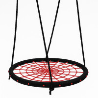 Гойдалка-гніздо WCG 100 см | Дитяча гойдалка з сіткою для вулиці та дому. Червоно-чорна