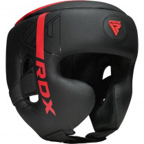 Боксерский шлем RDX F6 KARA Matte Red S (капа в комплекте)