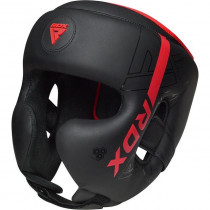 Боксерский шлем RDX F6 KARA Matte Red S (капа в комплекте)