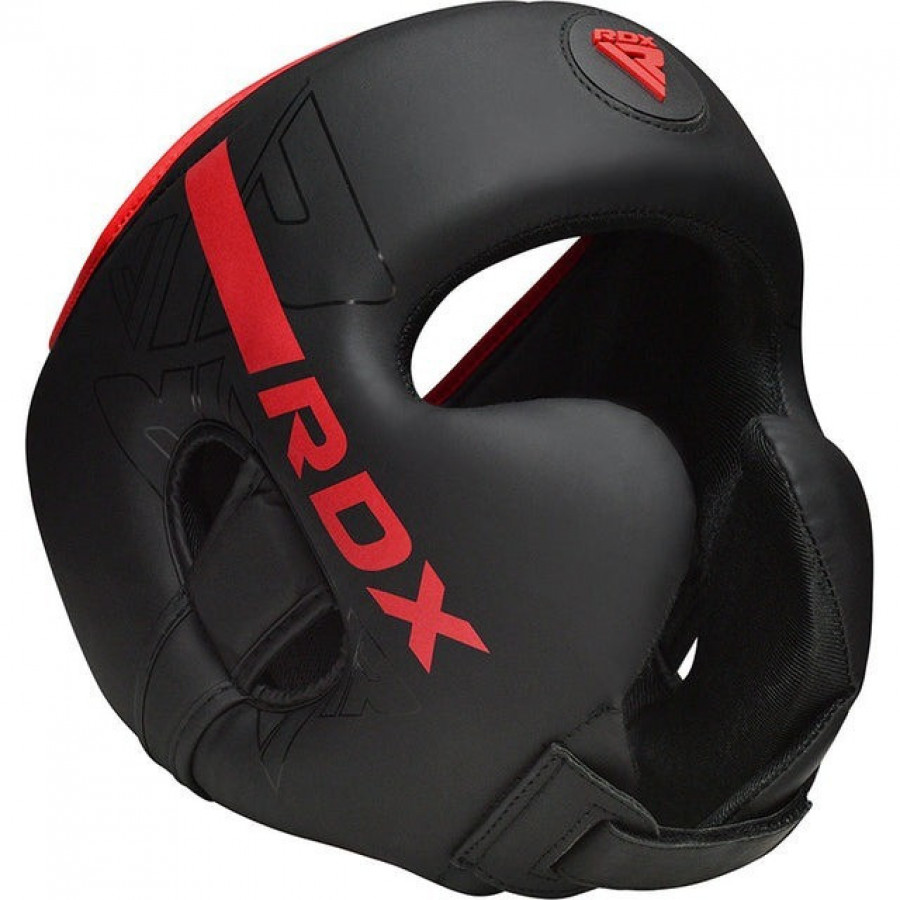 Боксерский шлем RDX F6 KARA Matte Red S (капа в комплекте)