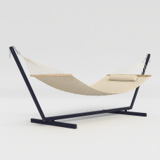Стійка для гамака 50х50 + Двомісний гамак SOFT бежевий XXL 200x140 з планками