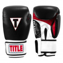 Боксерські рукавиці TITLE Classic Leather 2.0 Black/White/Red S 10 oz