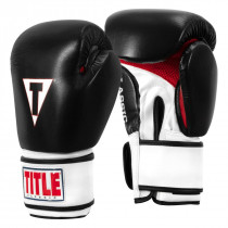 Боксерські рукавиці TITLE Classic Leather 2.0 Black/White/Red S 10 oz