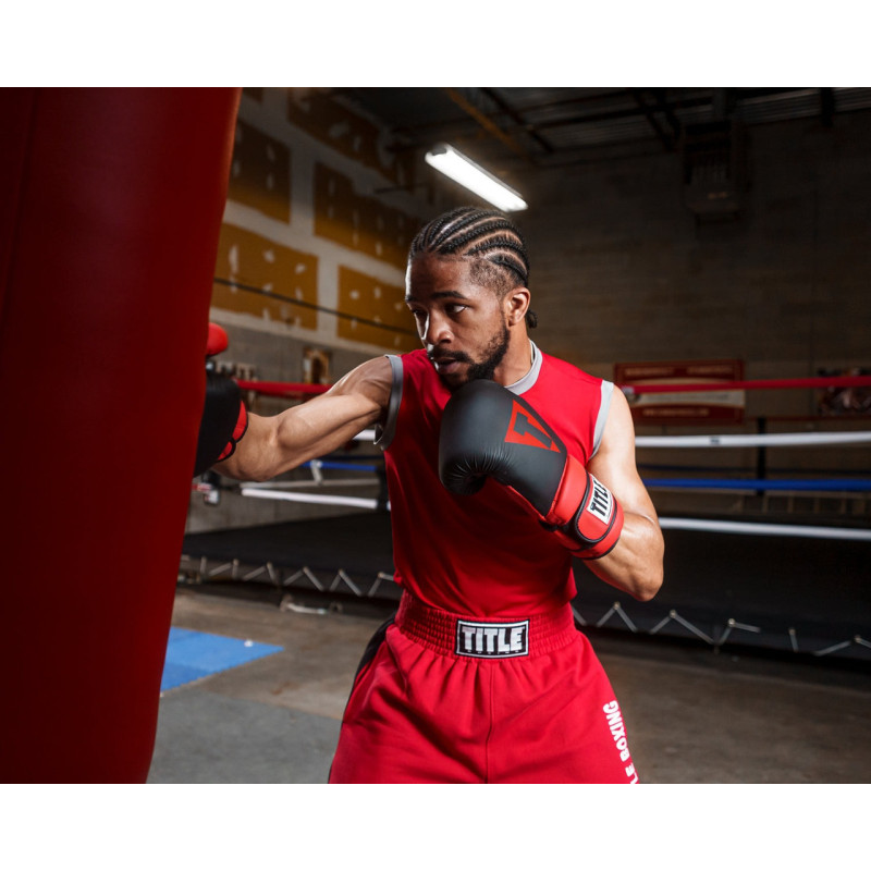 Боксерські рукавиці TITLE Boxing Guts and Glory Black/Red XL 16oz (бинти 4м. в комплекті)