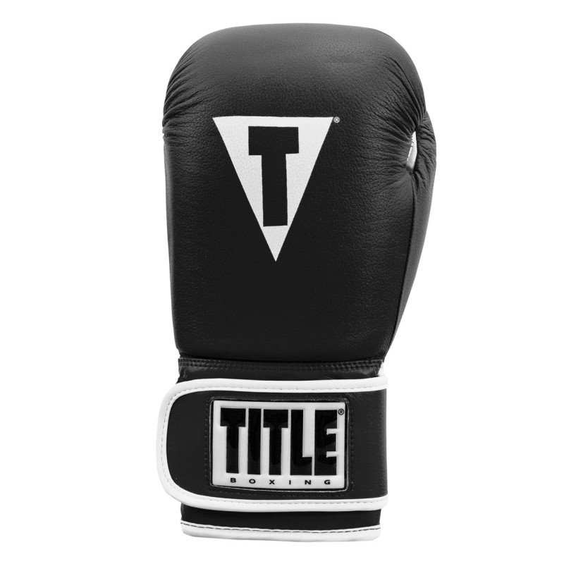 Боксерські рукавиці TITLE Boxing Pro Style Leather Gloves3.0 Black/White 14 oz (бинти 4м. в комплекті)