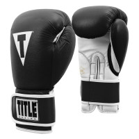 Боксерські рукавиці TITLE Boxing Pro Style Leather Gloves3.0 Black/White 14 oz