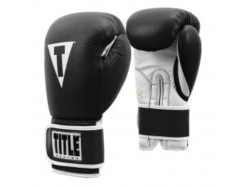 Боксерські рукавиці TITLE Boxing Pro Style Leather Gloves3.0 Black/White 14 oz