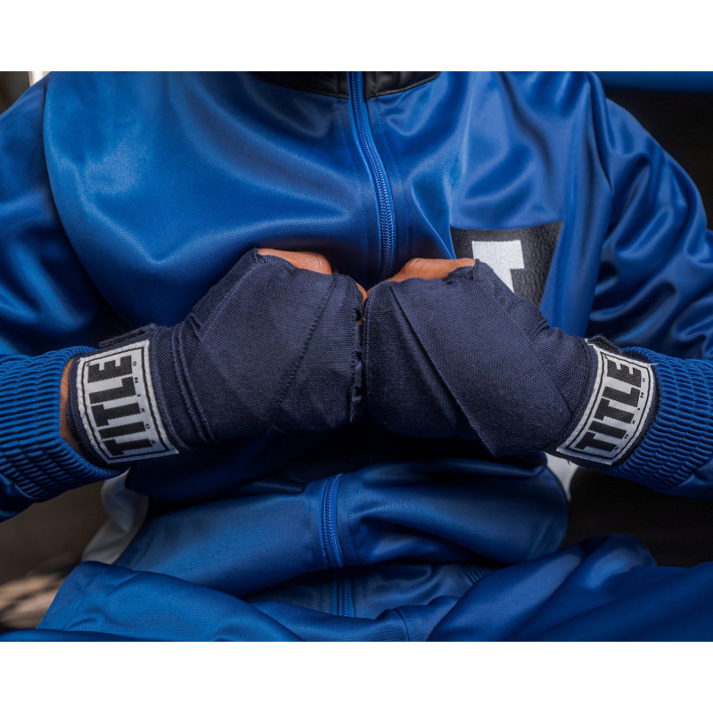 Бинты для бокса TITLE Boxing Select 180" Semi Elastic Mexican Navy, Длина 4,5 м, Полуэластичные, Спандекс, Полиэстер, Темно-синий