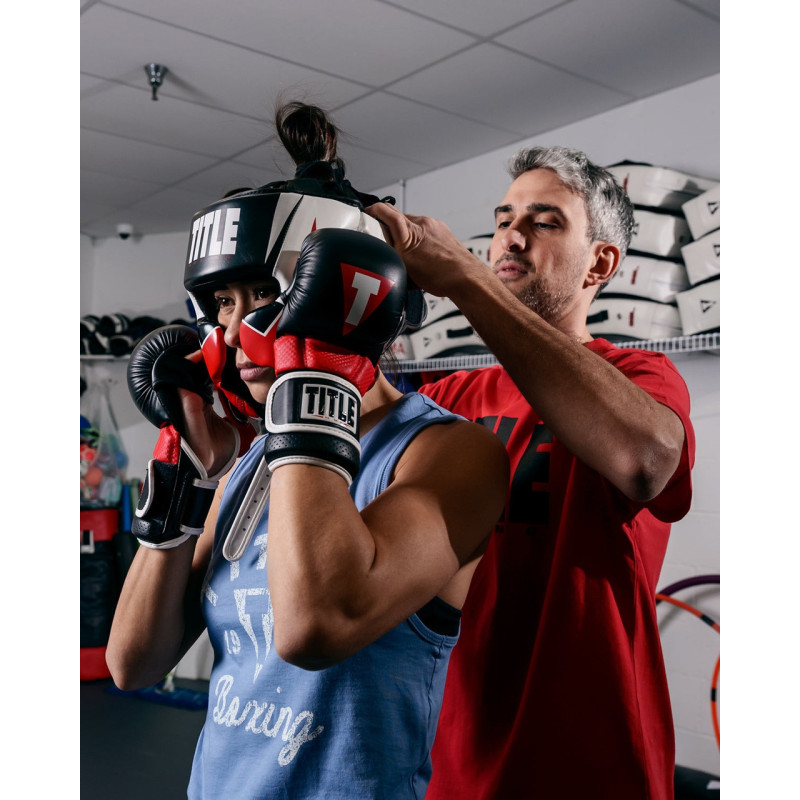 Боксерський шолом TITLE MMA Command Black/White/Red M (капа в комплекті)