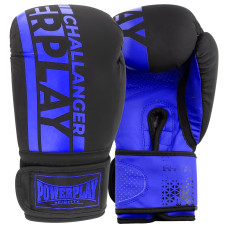 Боксерські рукавиці PowerPlay 3086 Matt Challenger Чорно-Сині 14 унцій