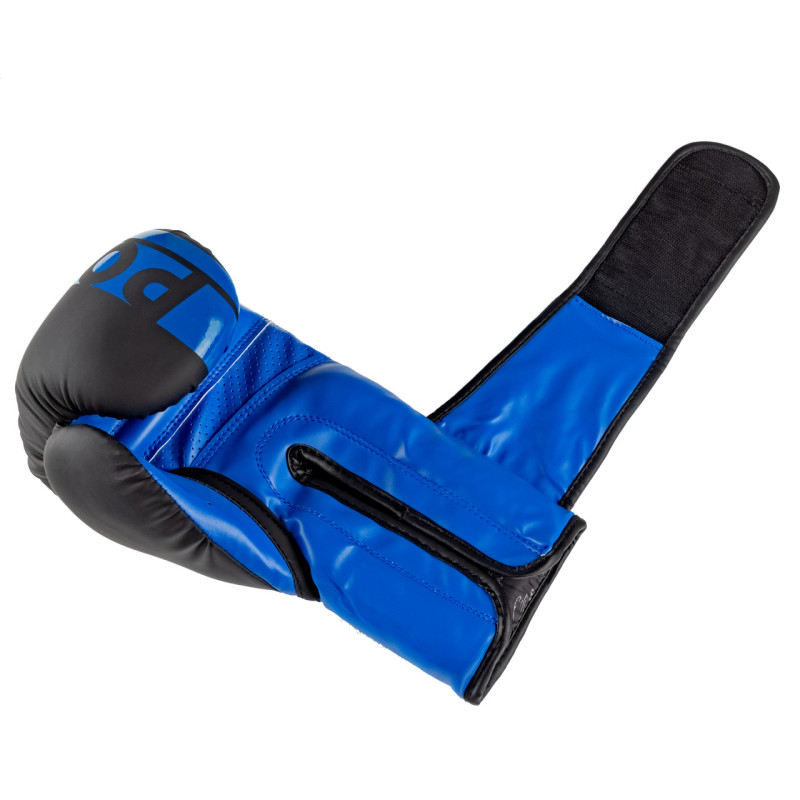 Боксерські рукавиці PowerPlay 3086 Matt Challenger Чорно-Сині 14 унцій