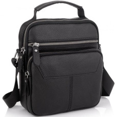Сумка чоловіча шкіряна Tiding Bag через плече чорна