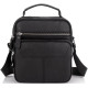 Сумка мужская кожаная Tiding Bag через плечо черная