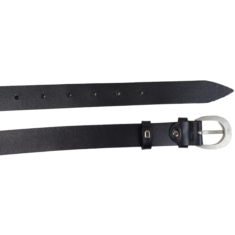 Женский кожаный ремень Skipper черный, ширина 2,5 см