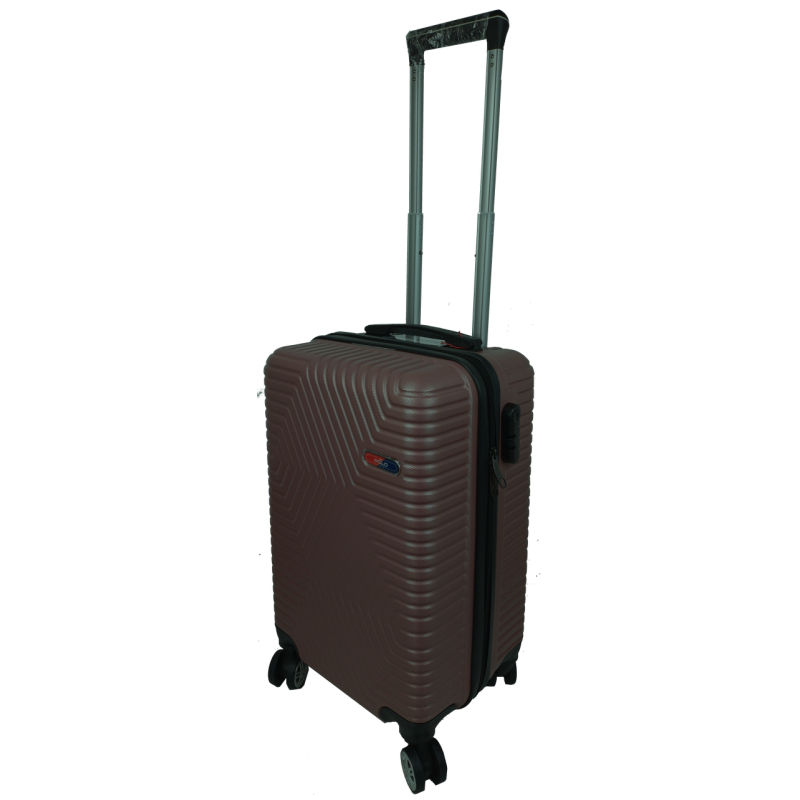Мала пластикова валіза на колесах 45L GD Polo коричнева