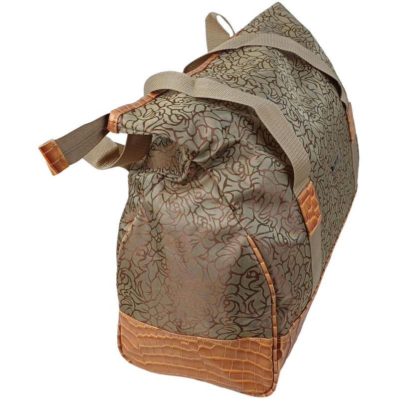 Дорожная сумка, саквояж 25L Wallaby бежевая с цветами