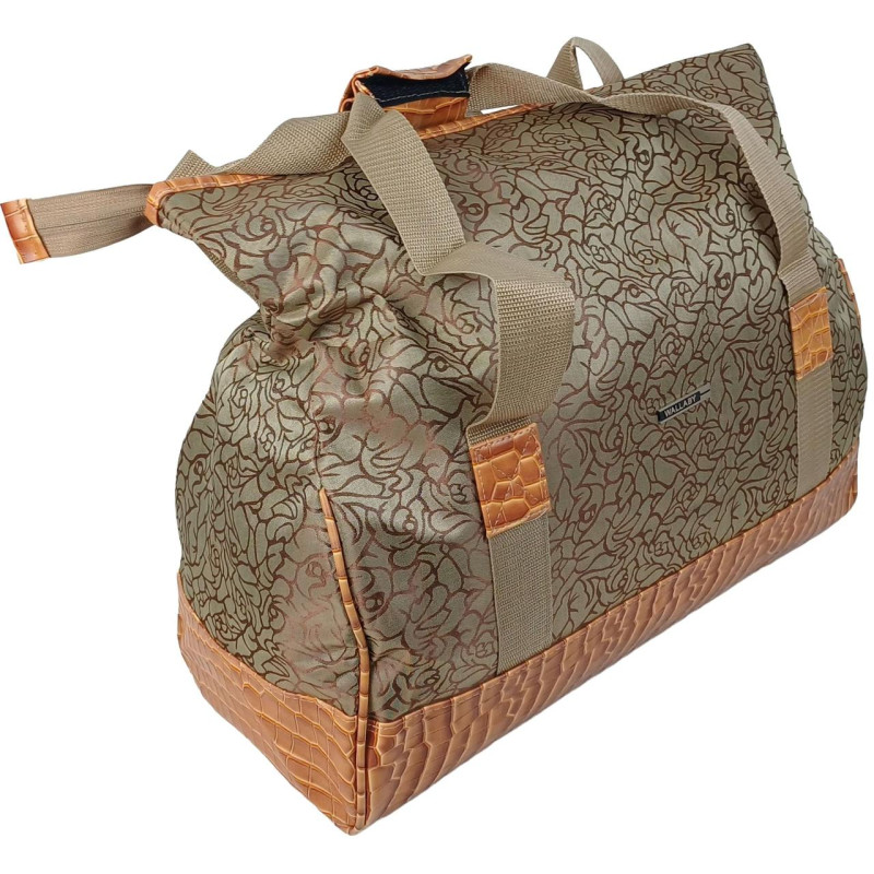 Дорожная сумка, саквояж 25L Wallaby бежевая с цветами