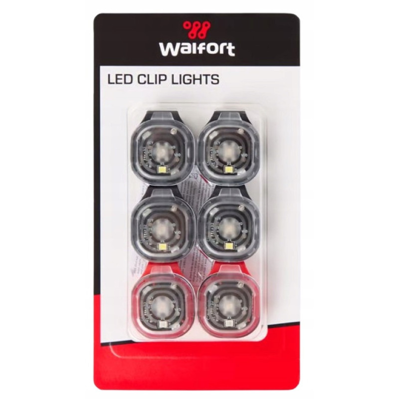 Набор светодиодных фонариков на клипсе Walfort LED Clip Lights — 6 шт., белый и красный свет