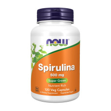Добавка для здоровья, Natural Spirulina 500 mg, NOW, 120 капсул
