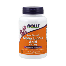 Добавка для здоровья, Alpha Lipoic Acid 600 mg Extra Strength, NOW, 120 капсул