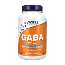 Добавка для здоровья, GABA 750 mg, NOW, 200 капсул