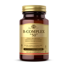 Витамины и минералы, B-Complex 50, Solgar, 100 капсул