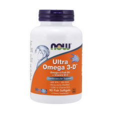 Омега-3, Ultra Omega 3-D, NOW, 90 капсул