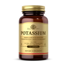 Витамины и минералы, Potassium, Solgar, 100 таблеток