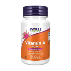 Витамины, Vitamin A 25,000 IU, NOW, 250 капсул