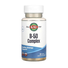 Витамины и минералы, B-50 Complex, KAL, 50 таблеток